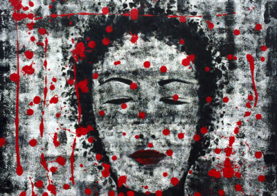 Untitled Face #4 - acrylic on canvas - 36 x 36 in - 2014 - GIULIANA MOTTIN