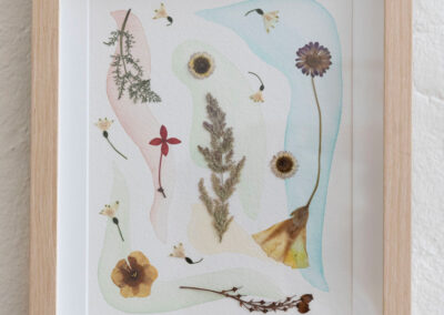 Spring 6 - arches paper, watercolor and pressed flowers - 13.5 x 11.5 in - 2025 - SOLD